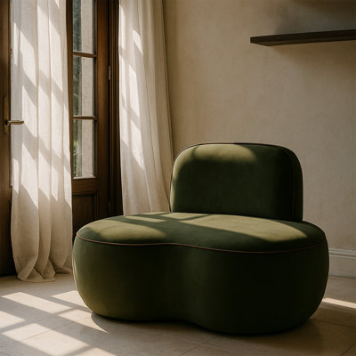 Chaise rembourrée en velours Swerve