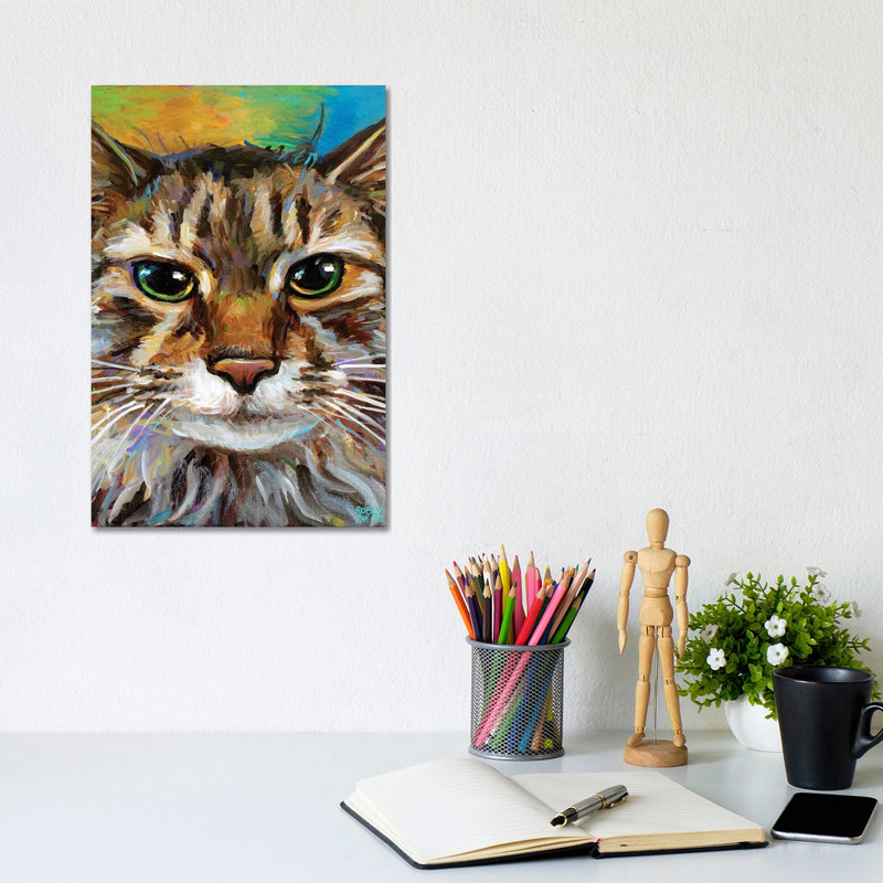 Maine Coon Cat II by Robert Phelps - Wrapped Canvas Painting, 20.32 cm H x 30.48 cm W