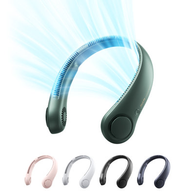 Jisulife Portable Neck Fan, Hands Free Bladeless Fan, 3 Speeds, 4000 Mah Battery Operated Wearable Personal Fan, Twistable, Rechargeable