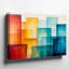 Toile, création d'une composition abstraite mettant en vedette un arrangement vibrant d'art mural chevauchant des rectangles translucides dans des tons de rouge-1104736172