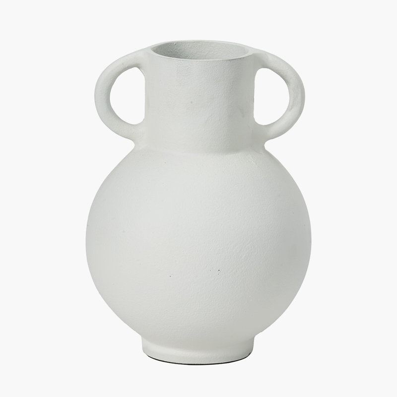 Handmade Aluminimum Table Vase, White