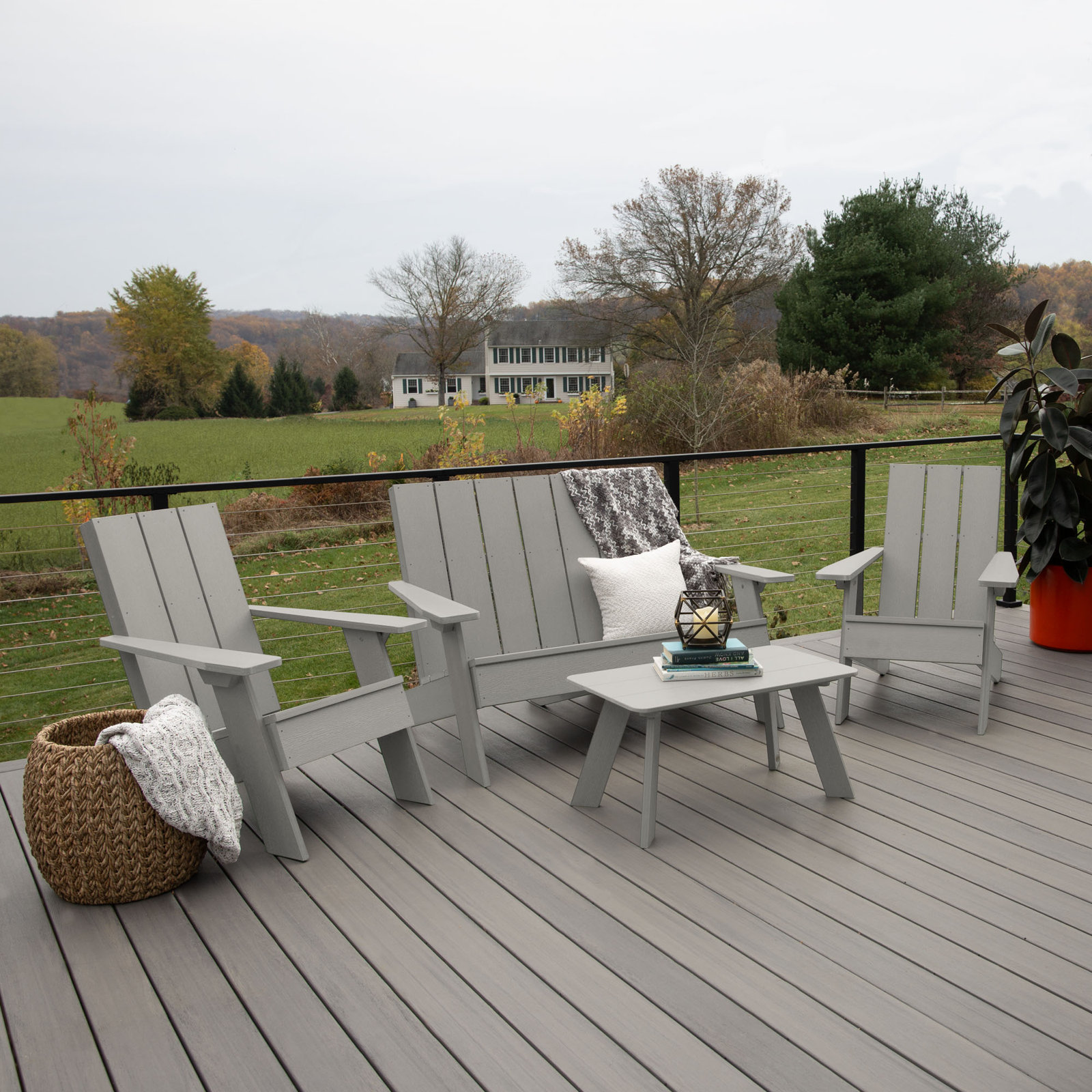 Byrnes 4 - Person Patio Conversation Set, Harbor Gray