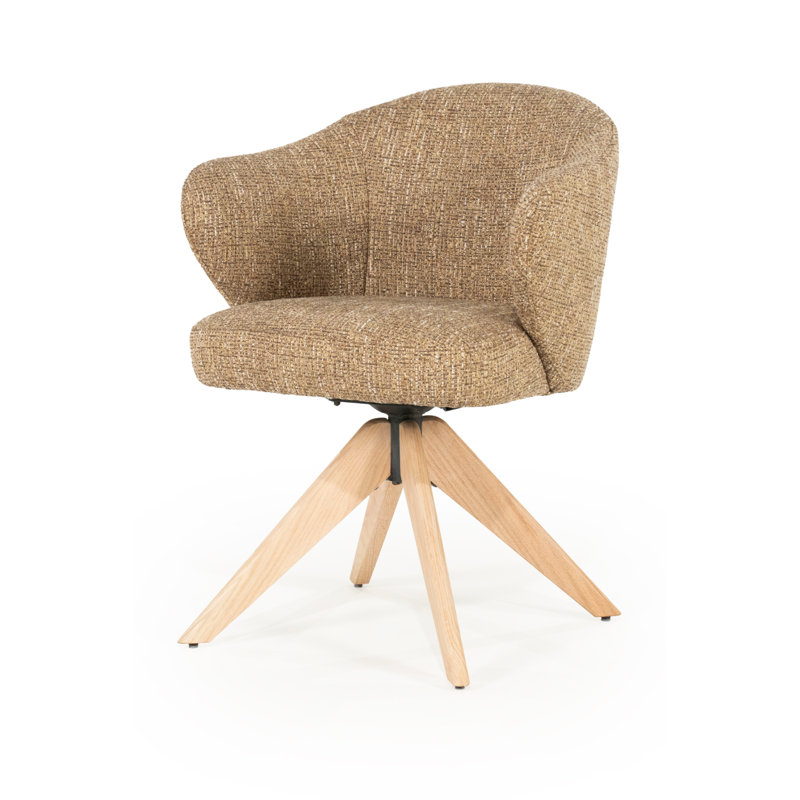 Connor Oak Accent Chair, Mustard