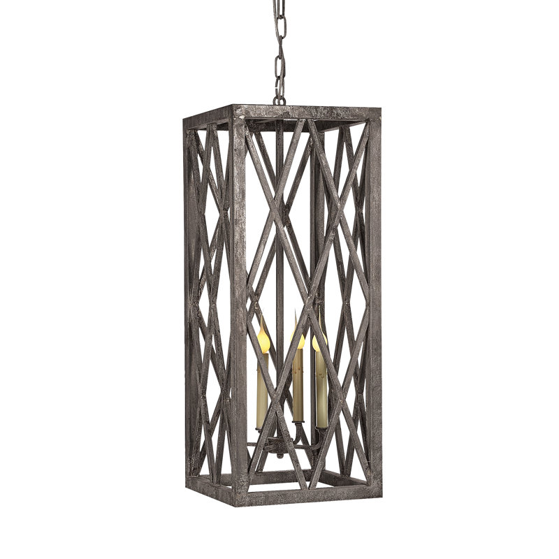 Luminaire suspendu rectangulaire 4 lumières Ephesus