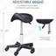 Tabouret à roulettes noir, hauteur réglable, similicuir ergonomique pour une performance efficace en spa, salon, massage, fauteuil de bureau pivotant en cuir