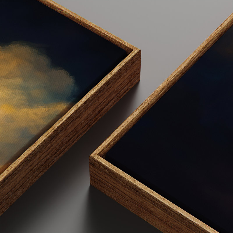 «Vintage Landscape Wall Art», ensemble de 2 toiles encadrées 20 x 60 pouces, Naturel