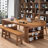 Burlywood Rectangular Solid Wood Executive Desk-522340430