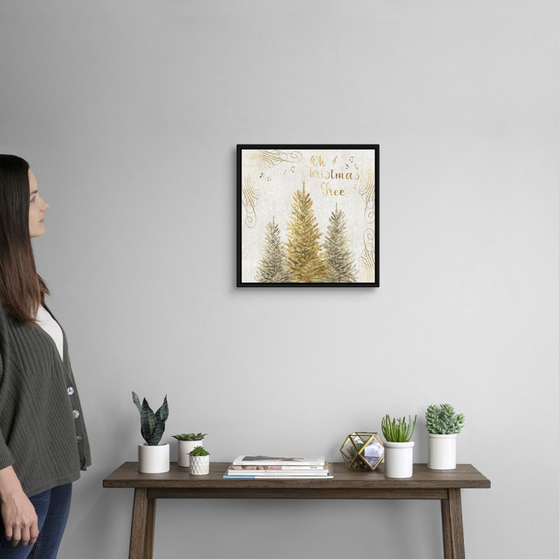 Oh Christmas Tree - reproduction d'art sur toile, Cadre noir, H 18 po x l 18 po x P 1,75 po