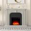 Cement Ash Finish 48“ Electric Fireplace, Freestanding Heater Surround for Living Room