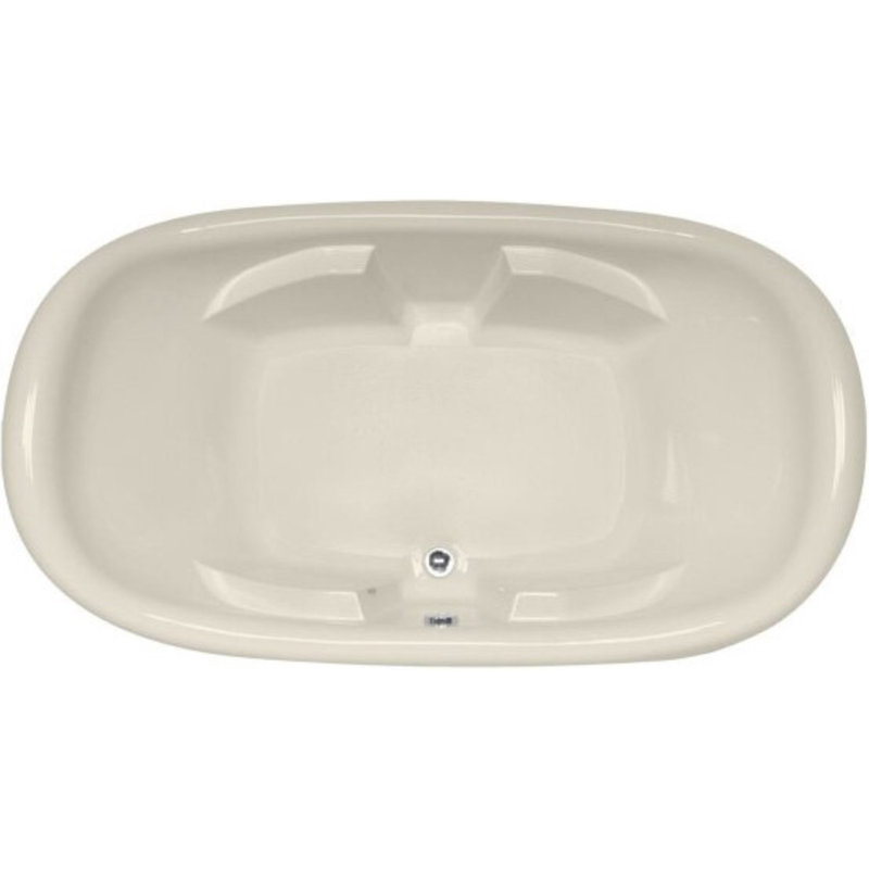 Natalie 78'' L Soaking Bathtub, Biscuit, Satin Chrome