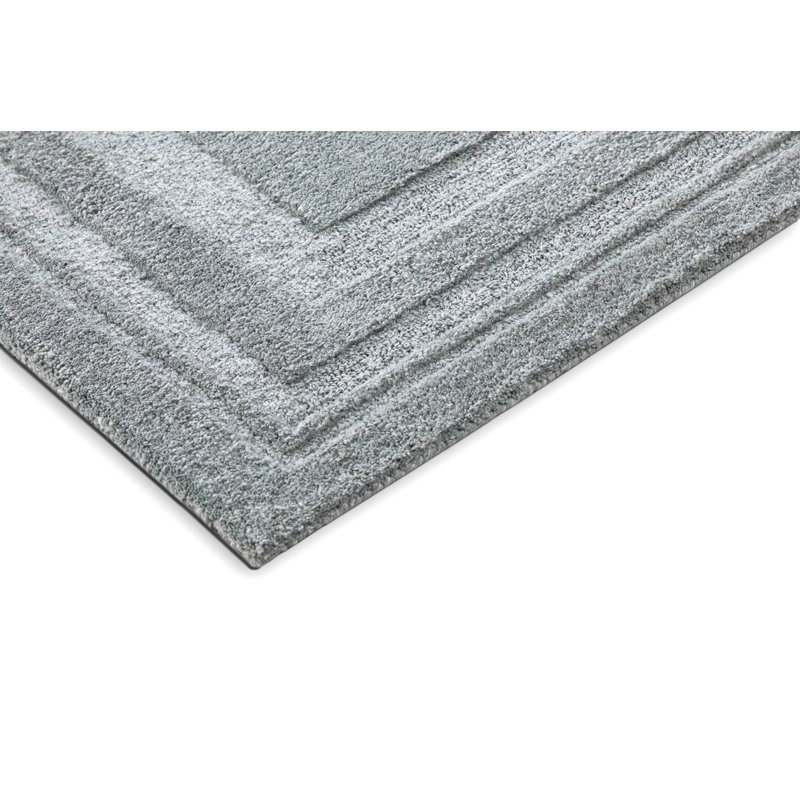 Handmade Polyester Gray Rug, Rectangle 6' x 9'