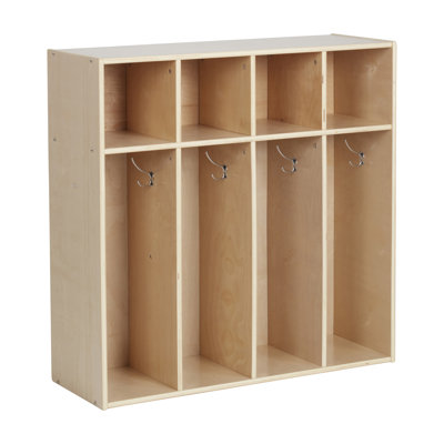 ECR4Kids Streamline 4-Section Toddler Coat Locker with Cubby Storage, Kids Furniture