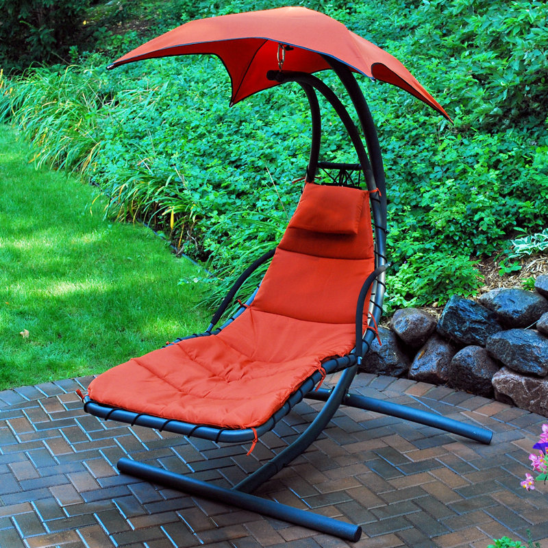 Chaise longue de 78 po avec coussins Emilia, Orange