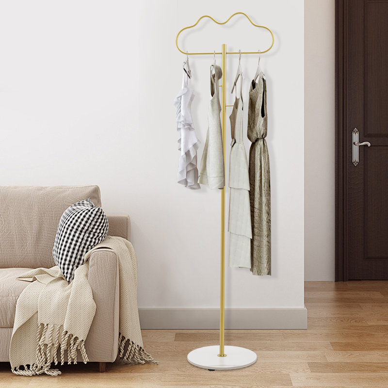 Carlheinz Metal Freestanding Coat Rack, Gold