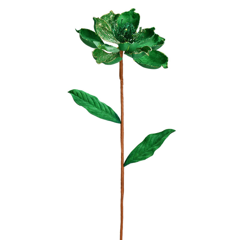 Vickerman 30" Glitter Magnolia Artificial Christmas Spray, Green