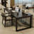 Black Rectangular Solid Wood Desk-109334463
