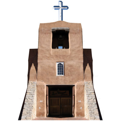 San Miguel Mission Church Santa Cardboard Standup