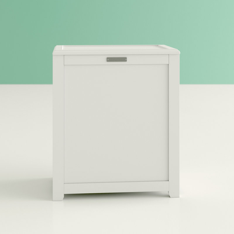 White Rectangular MDF Laundry Hamper with Lid