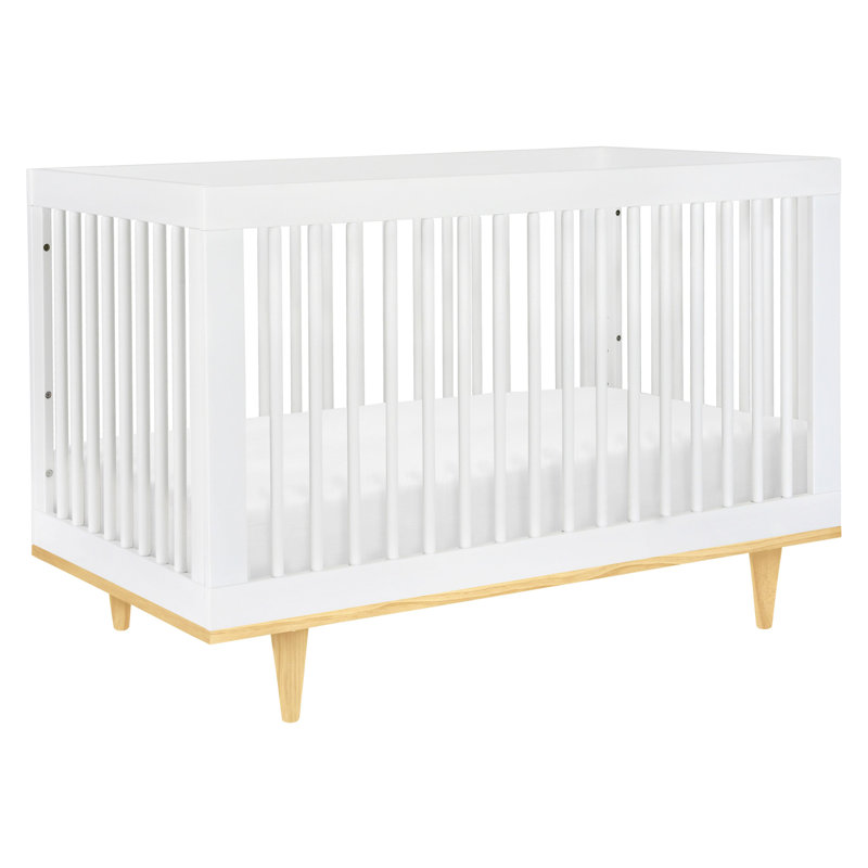 Lit de bébé convertible 3-en-1 Marley, Blanc/naturel, Crib