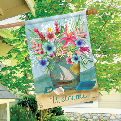 Drapeau de maison de fleurs côtières