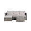 Ensemble de meubles de patio 2 pièces, ensemble modulaire d'extérieur tissé en forme de L, ensemble de conversation en osier avec repose-pieds, table de détente amovible-111740353