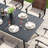 6-Person Rectangular Outdoor Dining Set with Swivel PE Rattan Chairs and Cushions