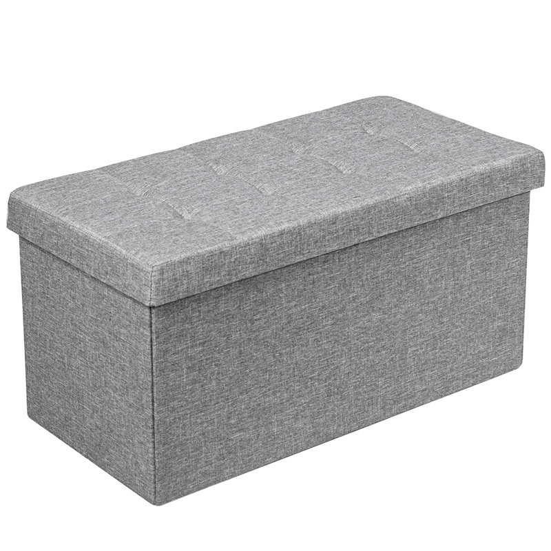 Banc de rangement en MDF Dawinna, gris