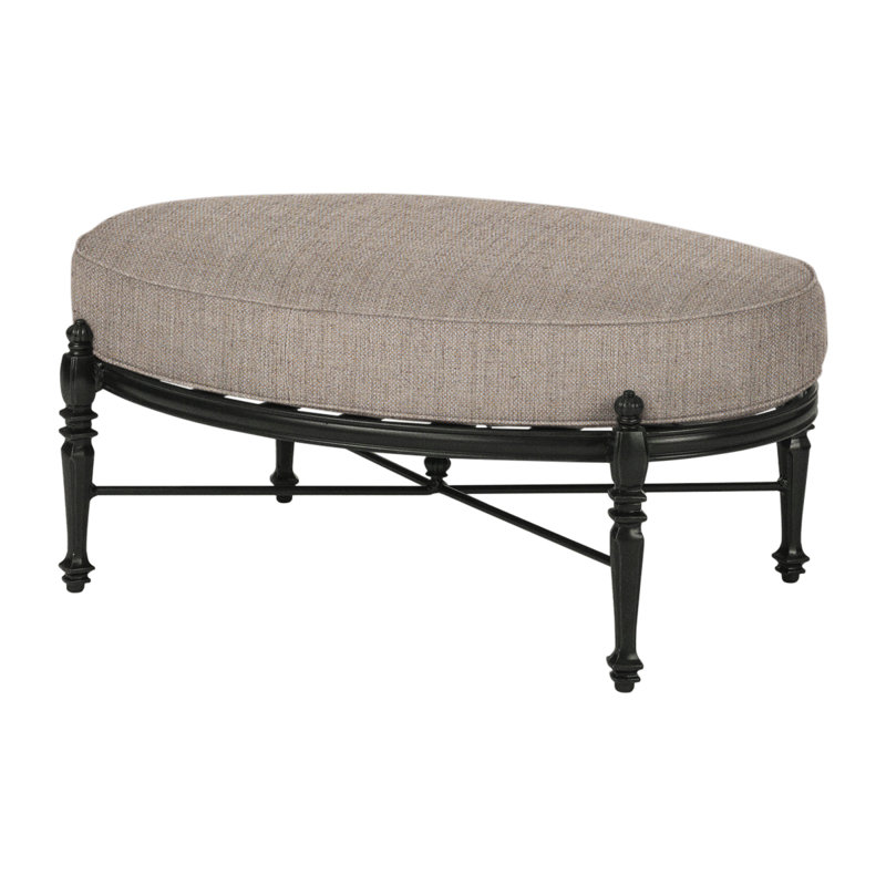 Grand Terrace Oval Ottoman with Sunbrella Cushions, Cast Ash Sunbrella® Plainweave, Desert Bronze