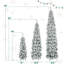 Ensemble de sapins de Noël pré-éclairés, idéal pour les décorations des Fêtes avec de nombreuses branches et plusieurs modes d'éclairage