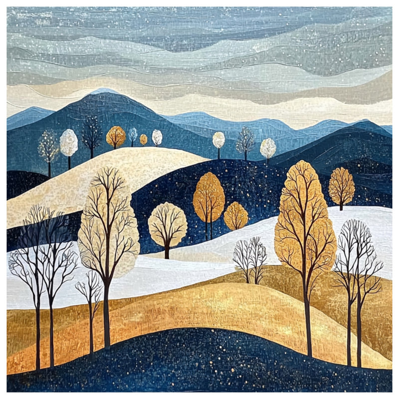 Tapisserie murale paysage - décoration murale nature, H 68 po x l 80 po avec 4 œillets