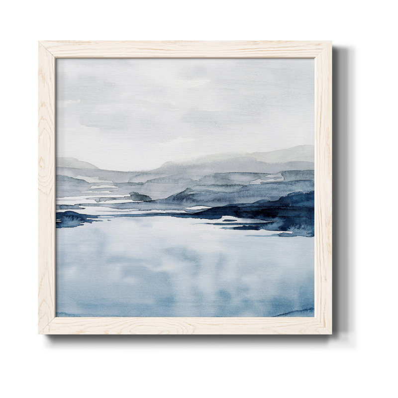 Toile encadrée «Faded Horizon II» de qualité supérieure - prête à être accrochée, Cadre blanc, H 17 po x l 17 po x P 1,5 po