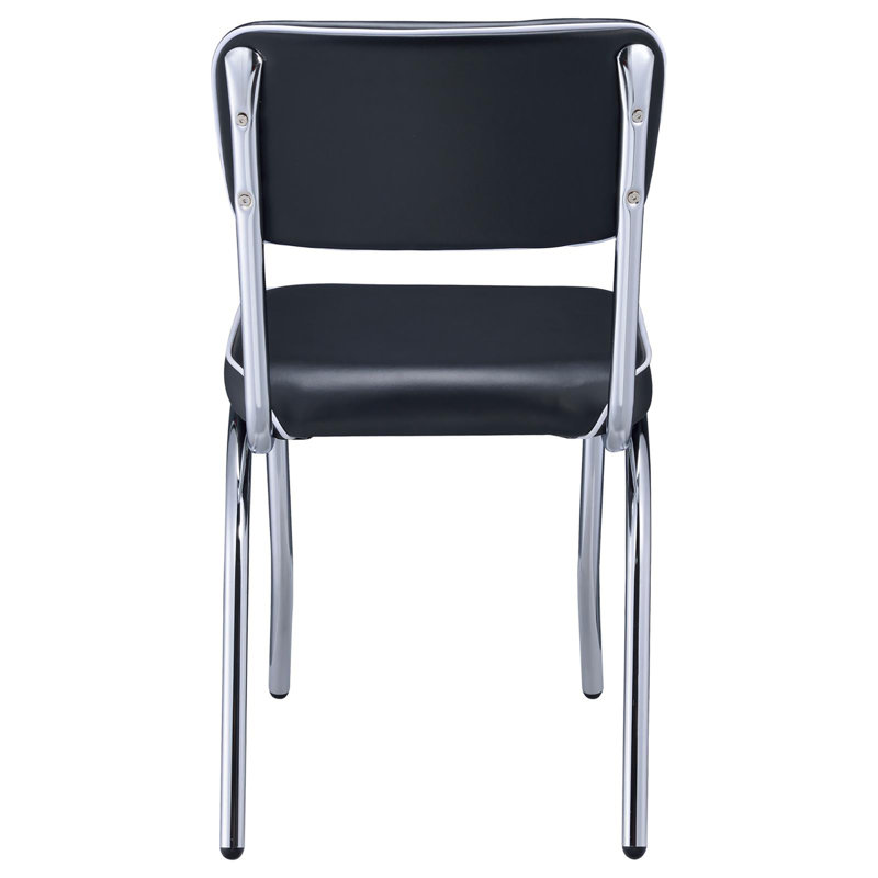 Ensemble de chaises d'appoint noires et chromées (ensemble de 2), Noir
