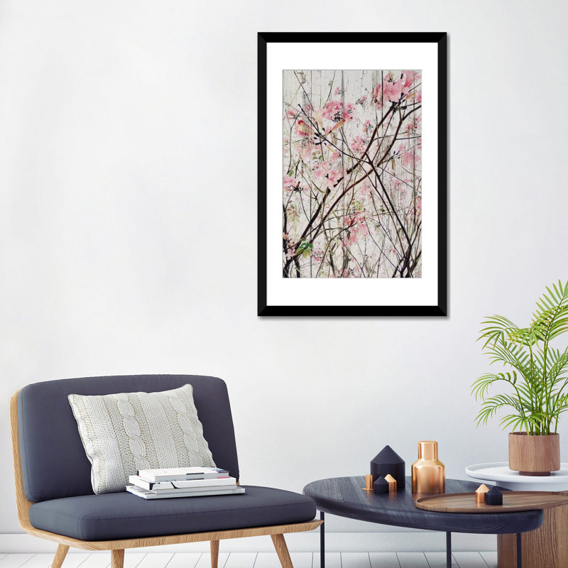 «Voici le printemps», impression sur toile, H 32 po x l 24 po x P 1 po, Papier avec cadre noir, Blanc