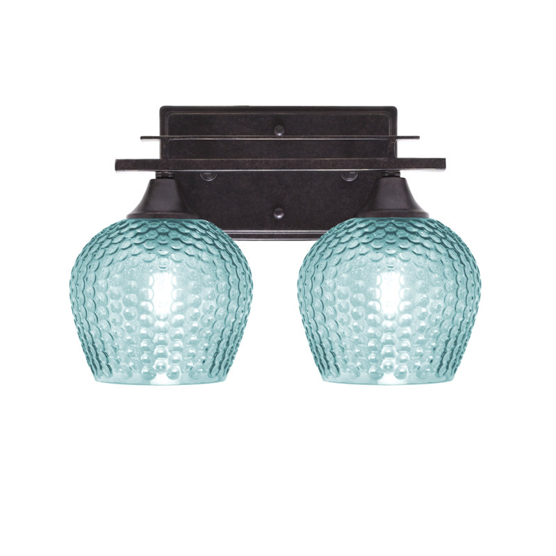 Éclairage de salle de bain à intensité variable à 2 lumières Uptowne, Turquoise