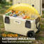 Outsunny 70L Insulated Cool Box with Wheels Portable Ice Cooler Khaki