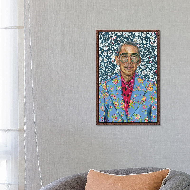 Barack by Heather Perry - Painting on Canvas, Classic Brown Wood Framed, 66.04 cm H x 45.72 cm W