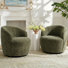 Modern Swivel Chenille Barrel Accent Chair(Set Of 2)