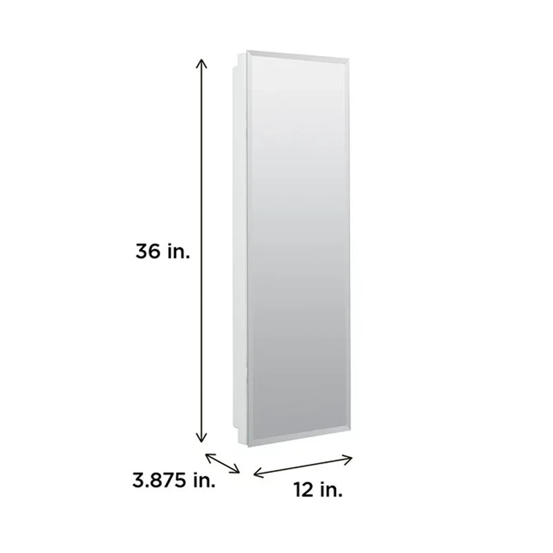Pharmacie encastrable sans cadre 12 "x 36" avec 4 tablettes réglables Ginnifer
