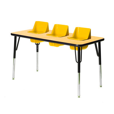 Laminate Adjustable Rectangle 3 Students Activity Table