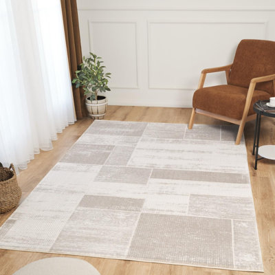Ruglenza Modern Area Rug - Soft Pile Easy Clean Carpet for Living Room & Bedroom, Durable Synthetic Fibre, Stylish Home Decor Rug