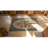 Antique American Hooked Canada Ivory 1935 Rug
