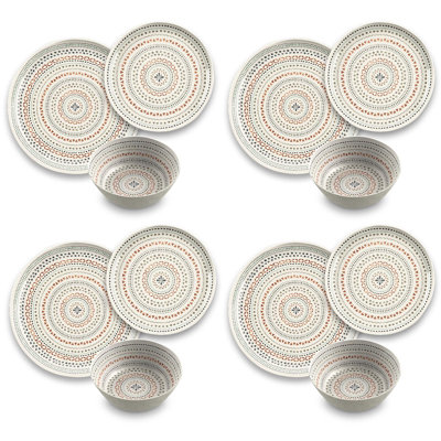 Melamine Dinnerware Set 12 Piece - Service for 4