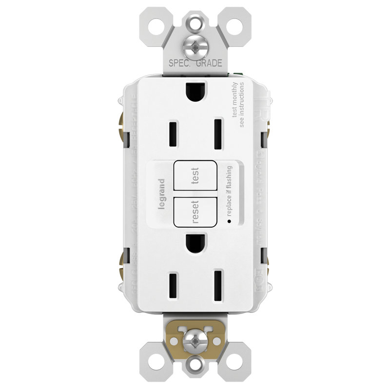 Prise de courant pour appareil électroménager auto-test inviolable 15 A Legrand Radiant, blanc