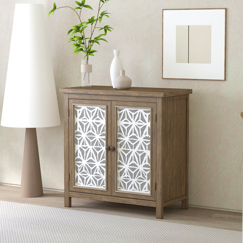 Armoire de rangement rustique en bois massif brun rustique naturel de 31,89 po de style rétro pour le salon, le vestibule ou la salle familiale