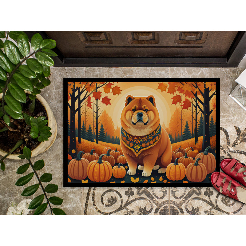 Tapis d'intérieur ou d'extérieur Chow Chow Fall, L 18 po x L 27 po