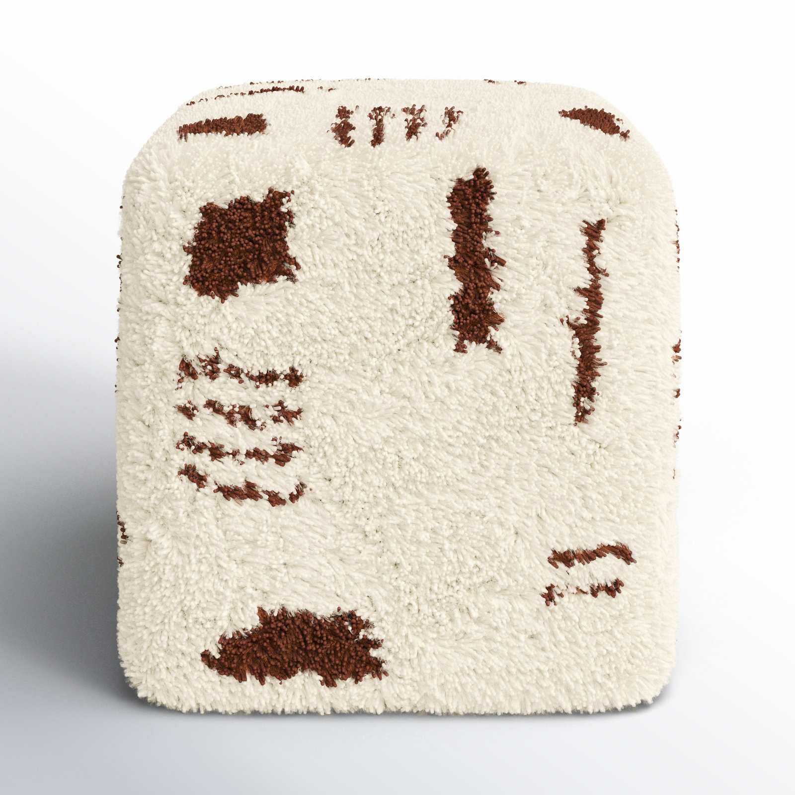 Tuaca Upholstered Pouf, Cream Boucle