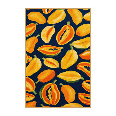 Washable Papaya Fruits Area Rug