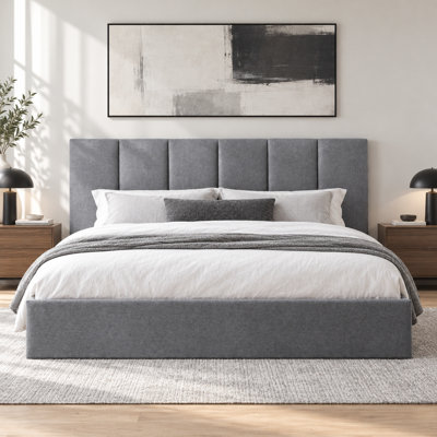 Coletti Hydraulic Lift Up Storage Upholstered Platform Bed