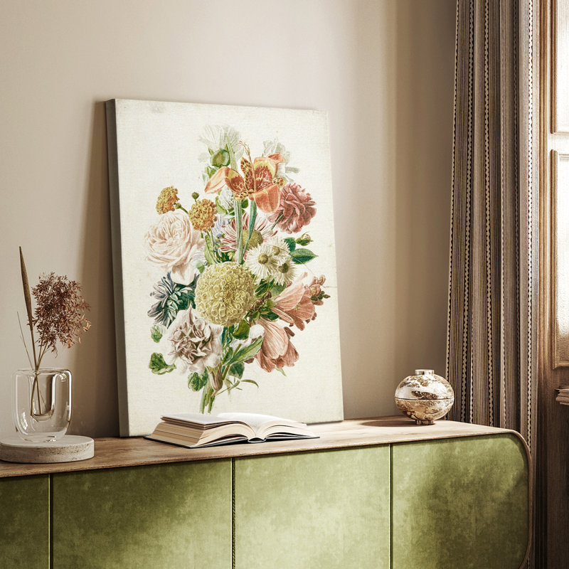 Imprimé floral rétro CXLIX - galerie sur mesure Cavas, H 36 po x l 24 po