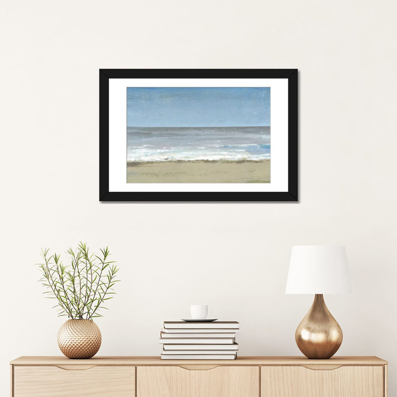 « beach marching day ii », reproduction sur toile, Papier d'art encadré noir, Blanc, H 16 po x l 24 po x P 1 po